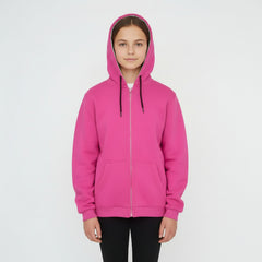 Basic Fuchsia Cotton Zipper Jacket