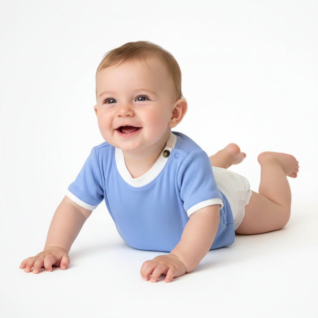 Basic Light Blue Cotton T-Shirt