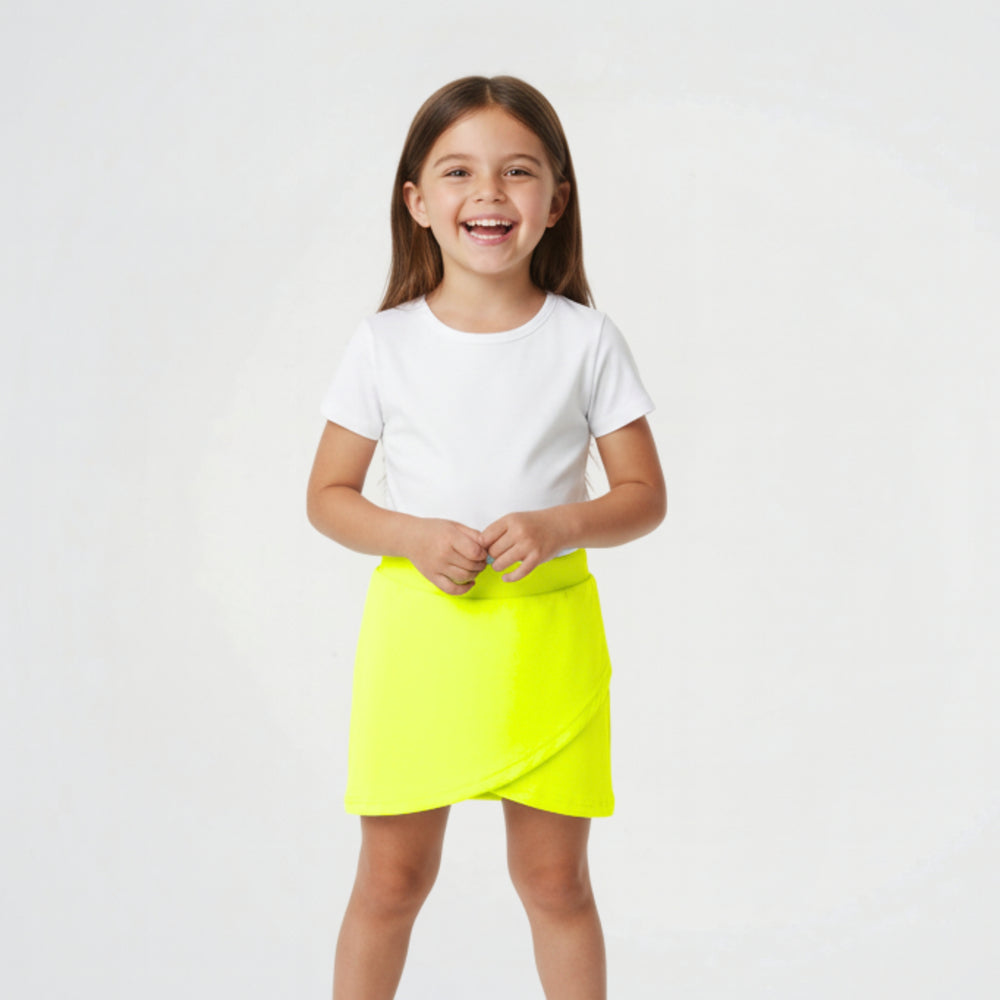 Basic Neon Yellow Lycra Swim Skirt