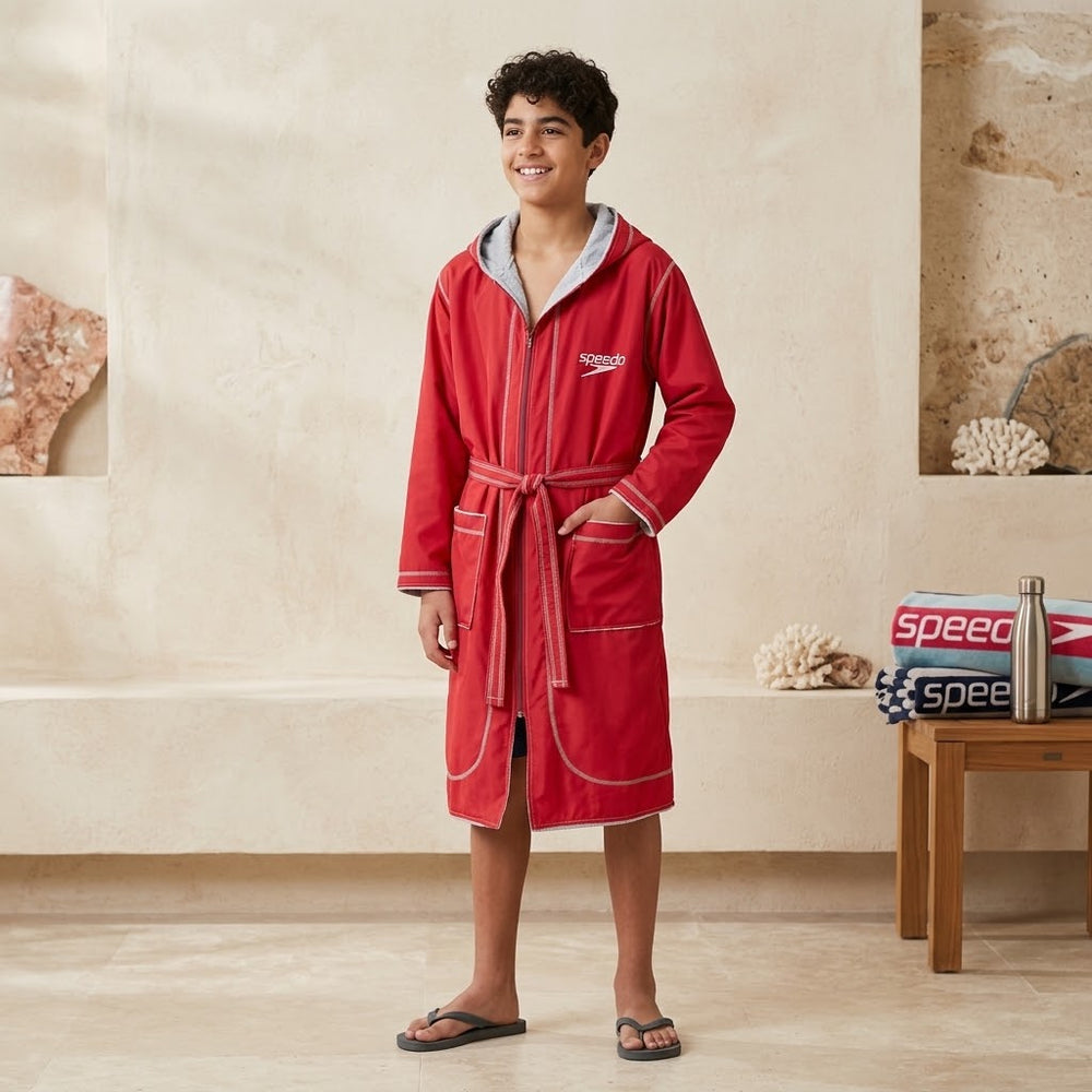 Basic Red & Grey Waterproof Swim Robe