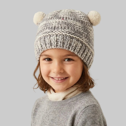 Bunny Ears Grey Wool Ice Cap
