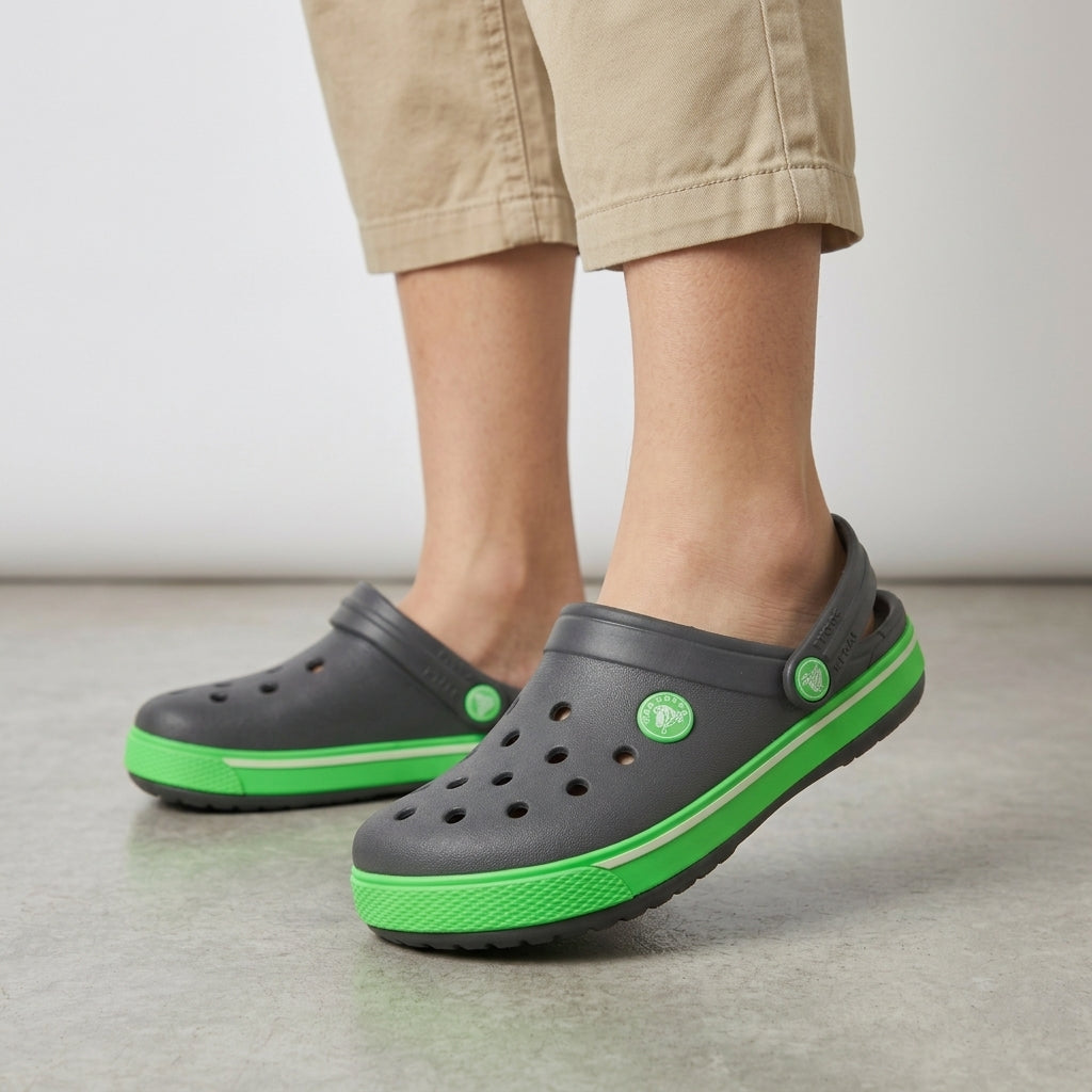 Classic Grey/Green Clogs