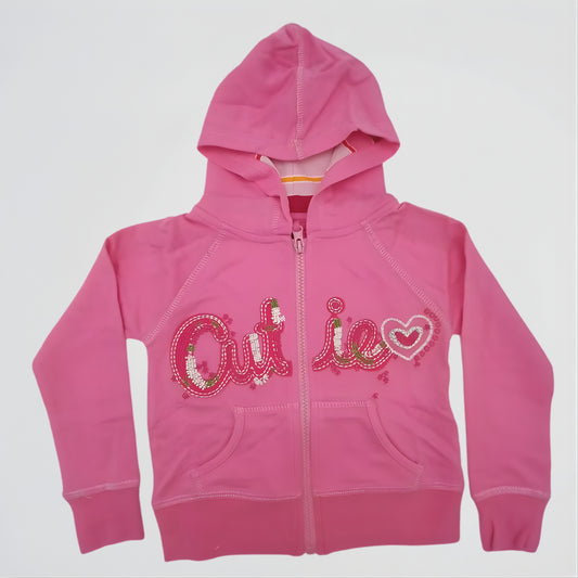 Cutie Fuchsia Cotton Zip Hoodie