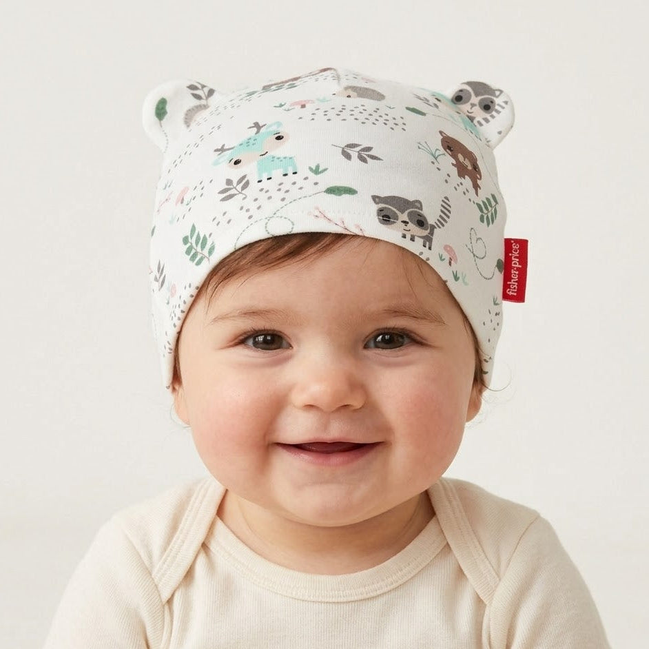 Cute Animals White Fleece Ice Cap