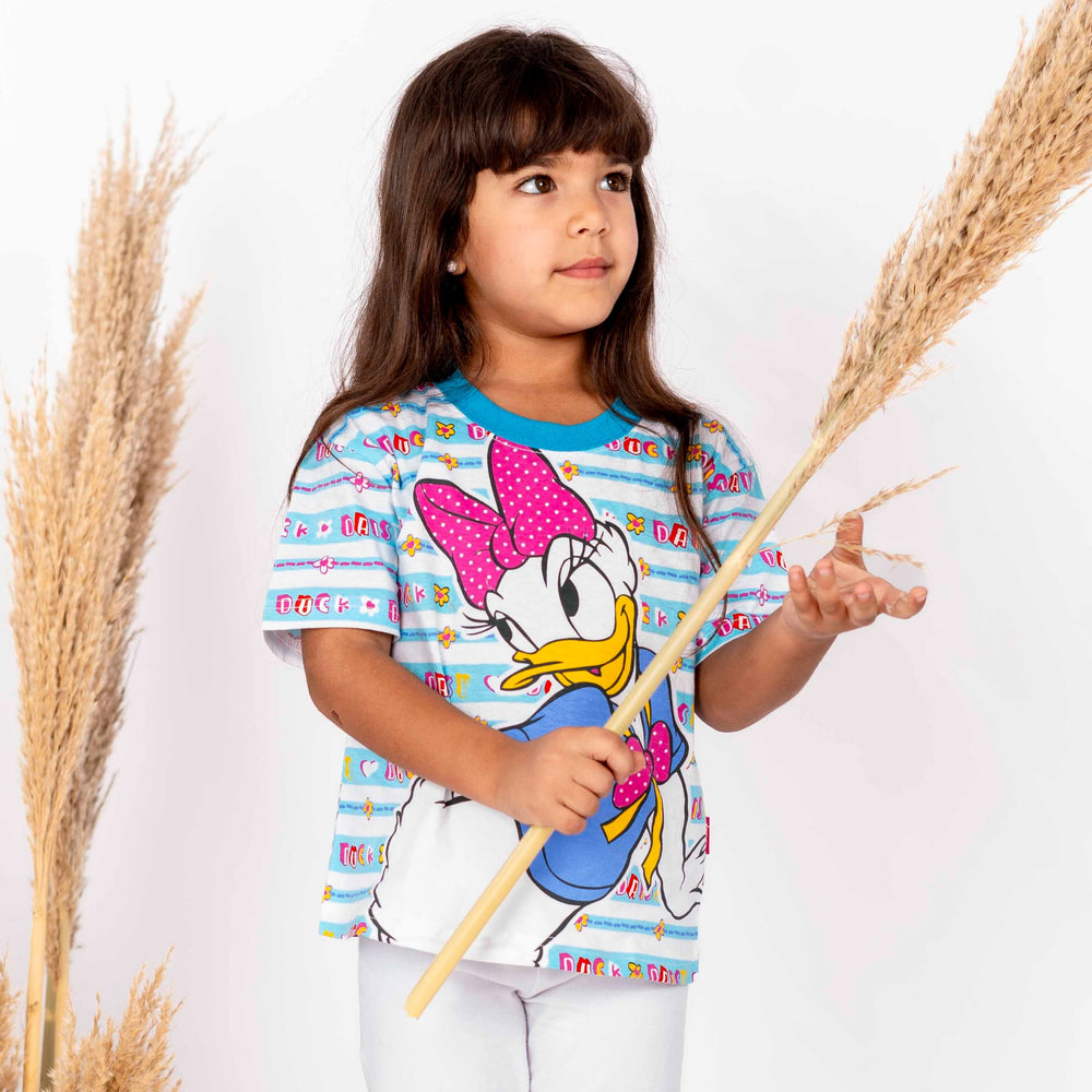 Daisy Duck Striped Cotton T-Shirt (Model 736)
