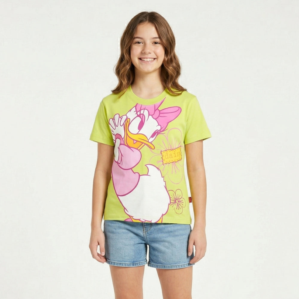 Daisy Duck Green Cotton T-Shirt (Model 680)