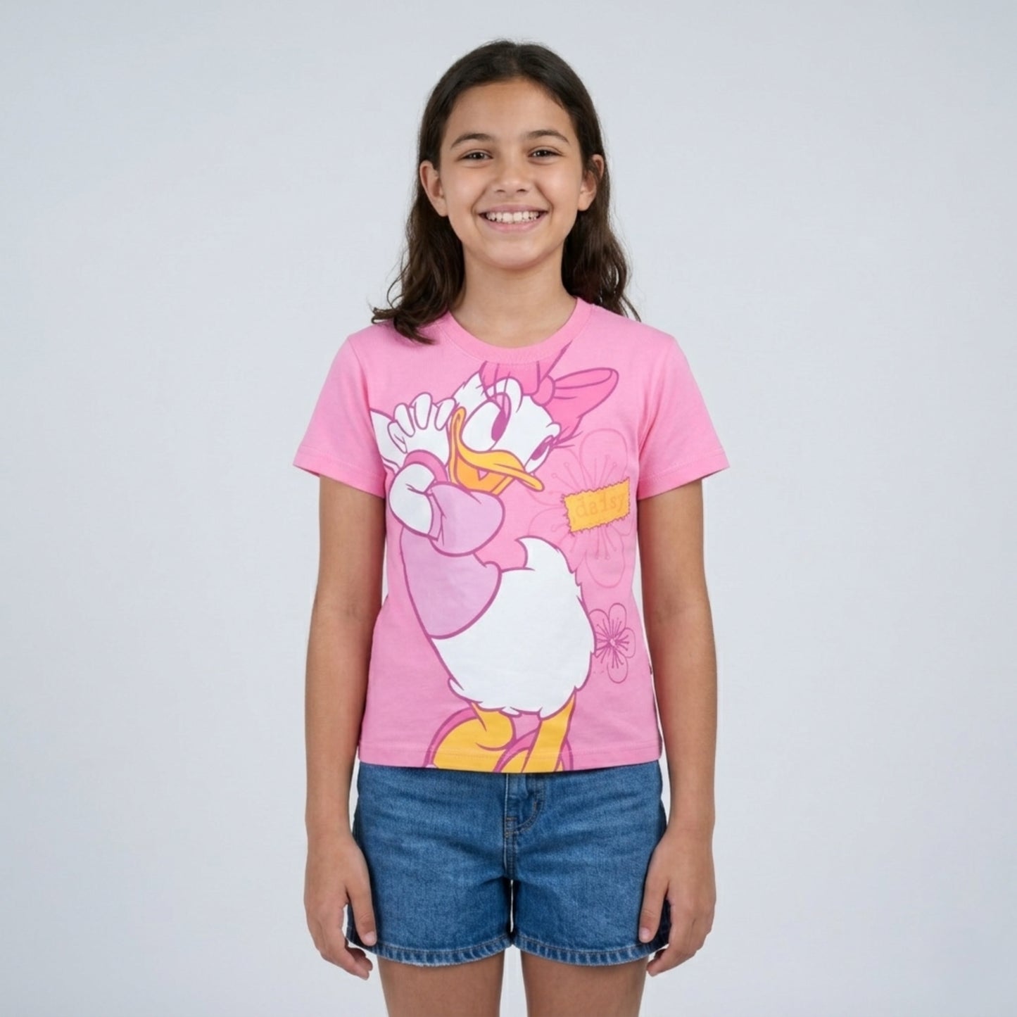 Daisy Duck Pink Cotton T-Shirt (Model 680)