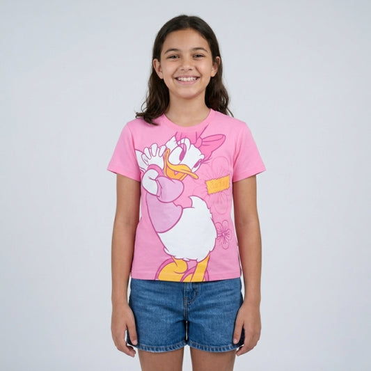 Daisy Duck Pink Cotton T-Shirt (Model 680)