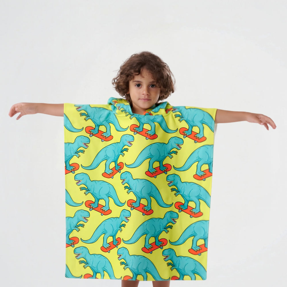 Dinosaur Pattern Microfiber Beach Poncho