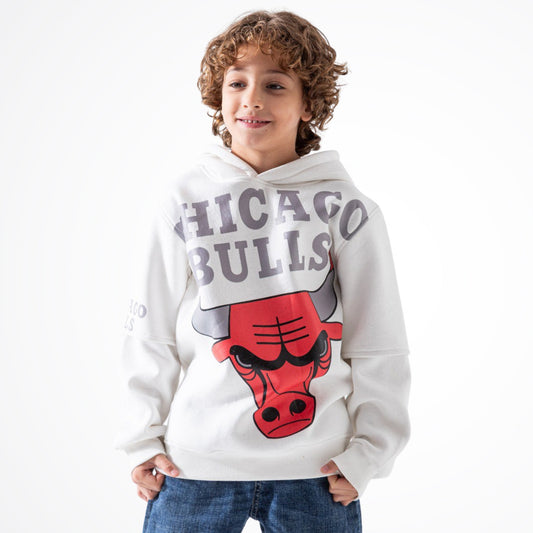 Chicago Bulls White Cotton Hoodie