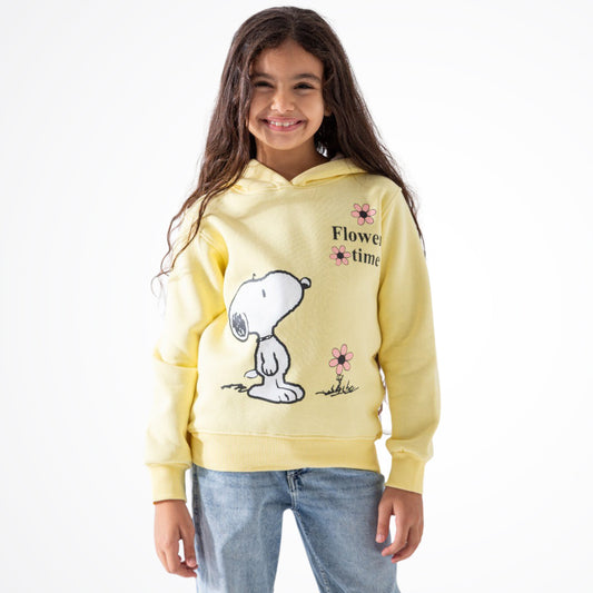 Snoopy Yellow Cotton Hoodie