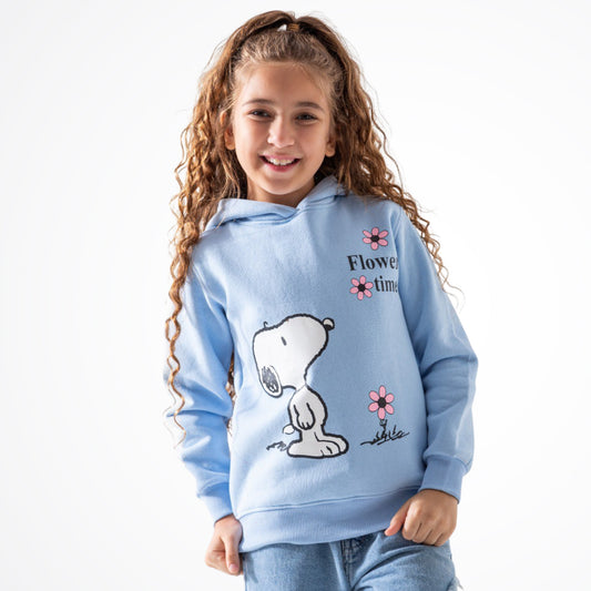 Snoopy Light Blue Cotton Hoodie