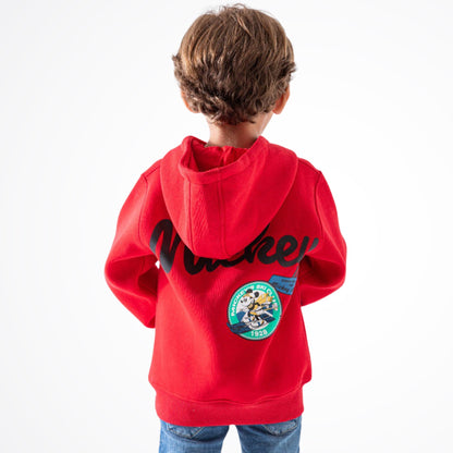 Mickey Mouse Red Cotton Hoodie