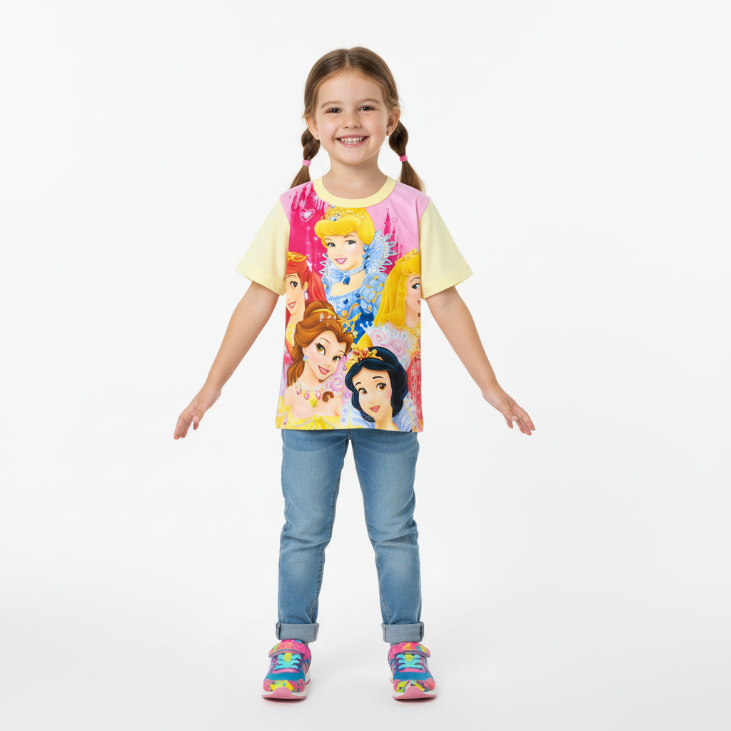 Disney Princess Yellow Cotton T-Shirt
