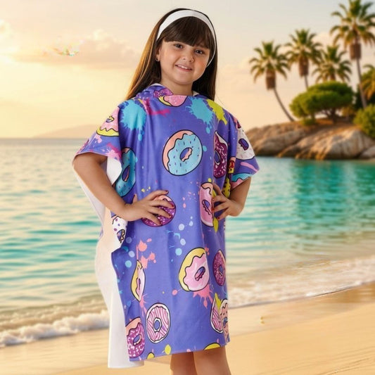 Donuts Microfiber Beach Poncho