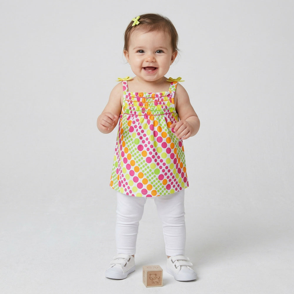 Dots Colorful Yellow Cotton Blouse