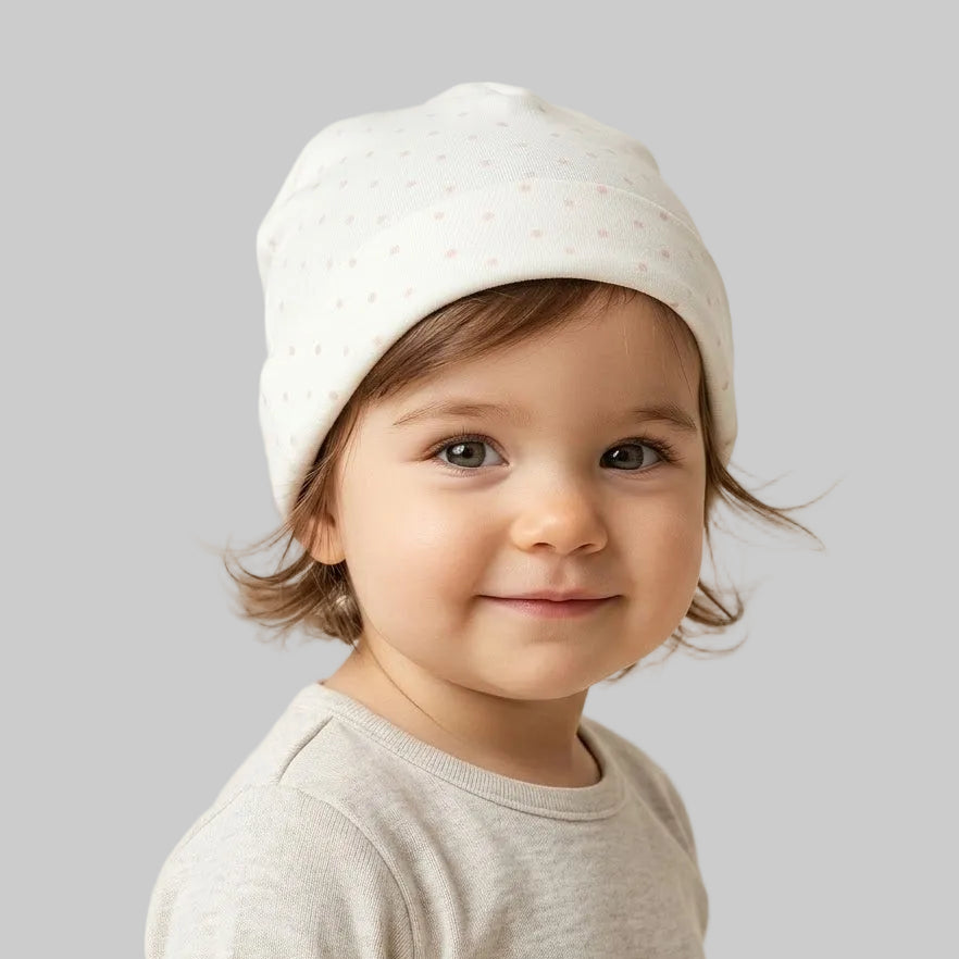 Dots White Fleece Ice Cap