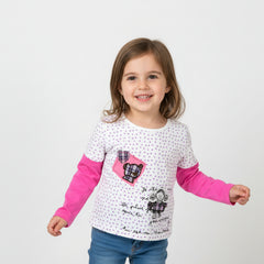 Teddy Bear White/Fuchsia Cotton T-Shirt