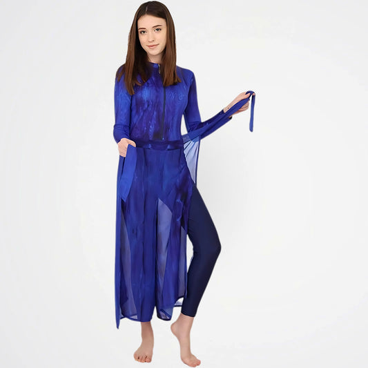 Misty Blue Rash Guard Swimsuit