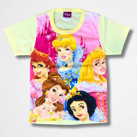 Disney Princess Yellow Cotton T-Shirt