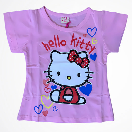 Hello Kitty Hearts Pink Cotton T-Shirt