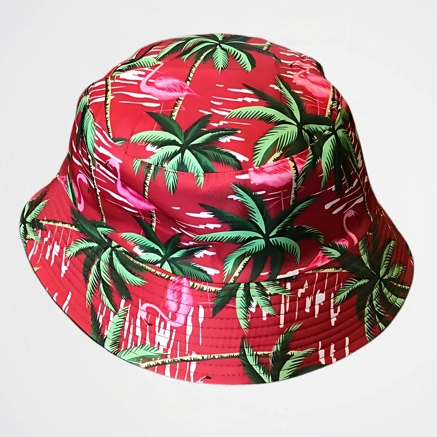 Flamingo Tropical Red Bucket Hat