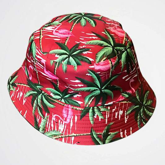 Flamingo Tropical Red Bucket Hat