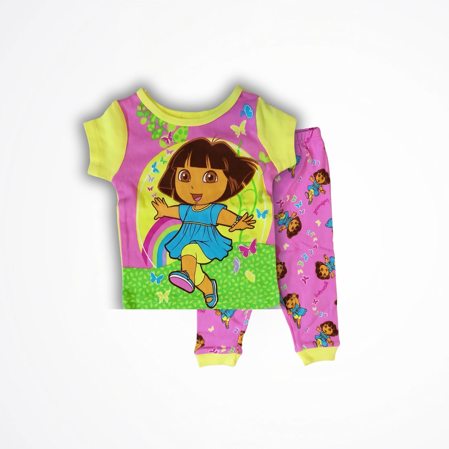 Dora The Explorer Pink/Yellow Cotton Pyjama Set