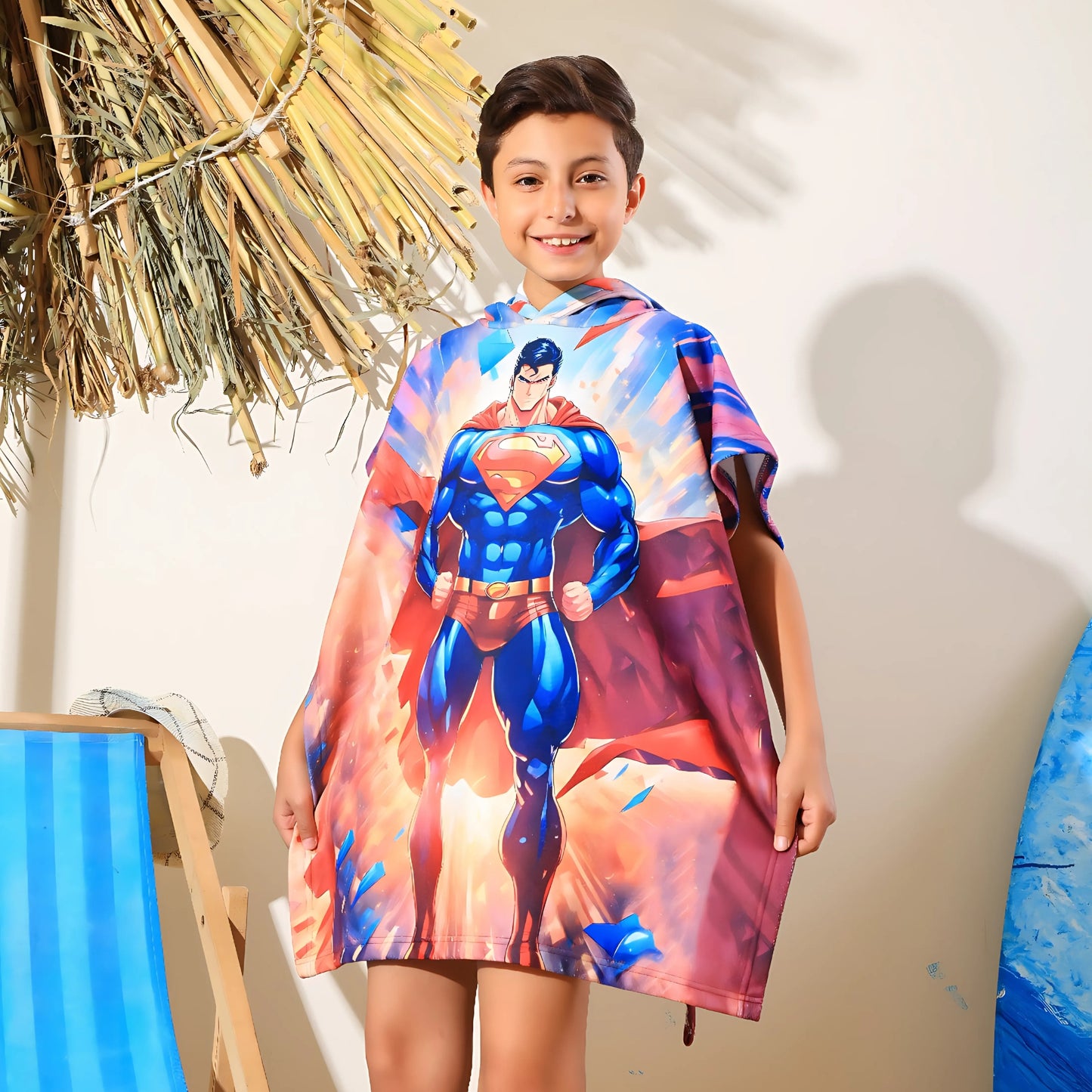 Superman Microfiber Beach Poncho