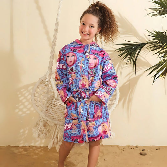 Barbie & LOL Light Blue Waterproof Swim Robe