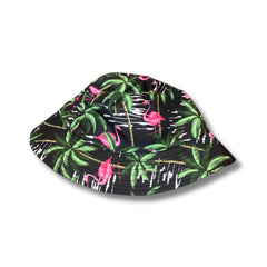 Flamingo Tropical Black Bucket Hat