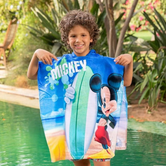 Mickey Mouse Surfing Beach Poncho