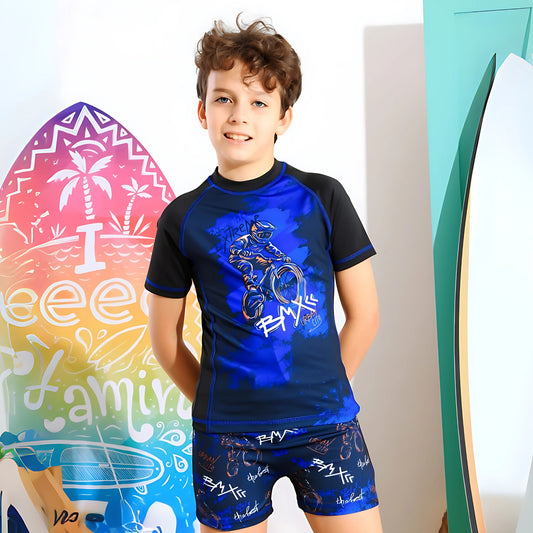 Extreme BMX Navy Rash Guard Swim Set