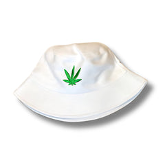 Tropical Leaf White Bucket Hat