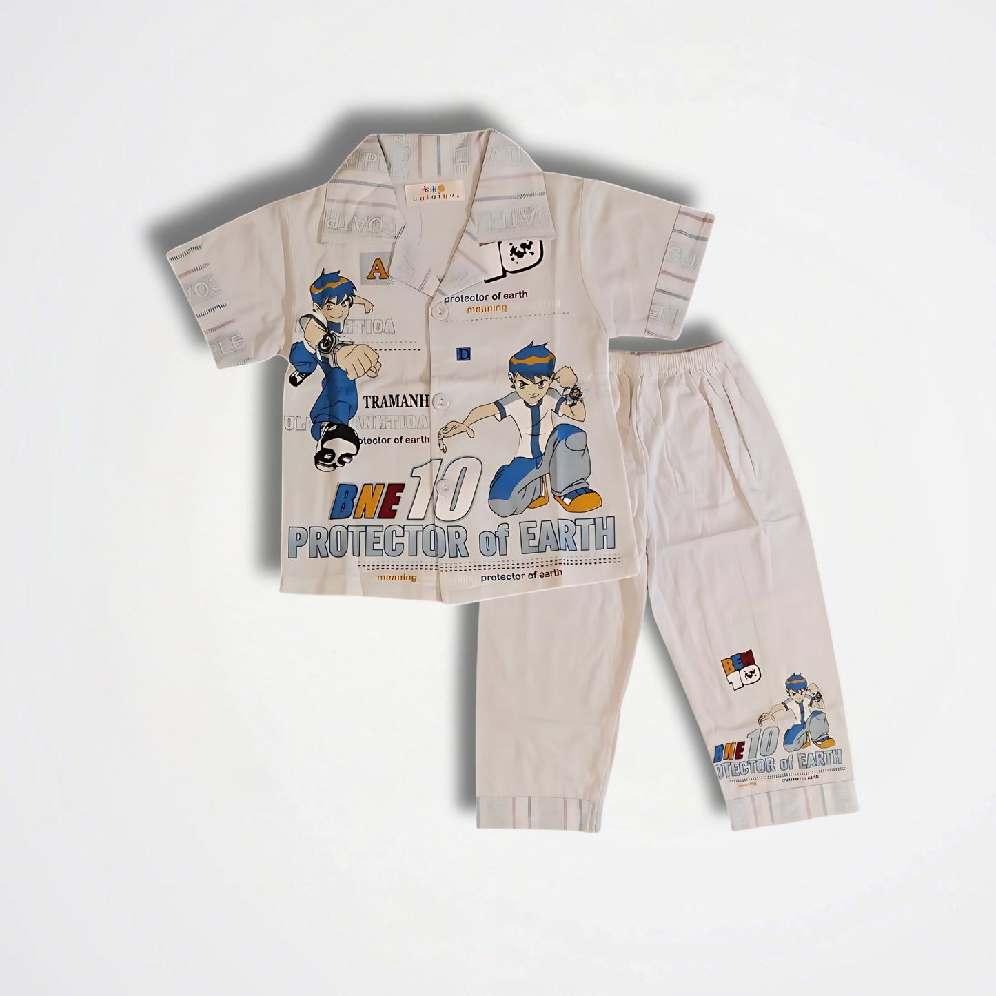 Ben 10 Protector Grey Cotton Pyjama Set