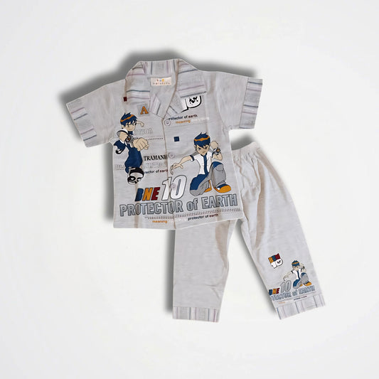Ben 10 Protector Light Blue Cotton Pyjama Set