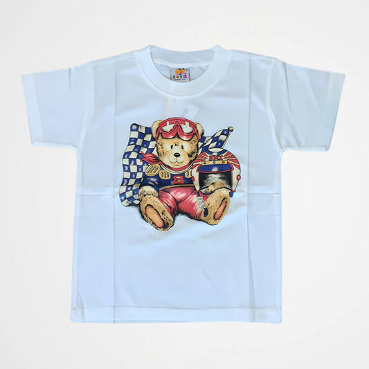Teddy Bear White Cotton T-Shirt