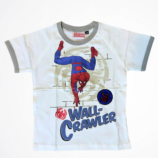 Spiderman Wall-Crawler White Cotton T-Shirt