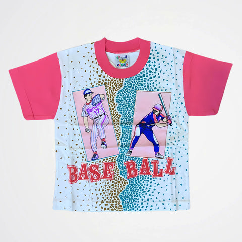 Base Ball Pink Cotton T-Shirt