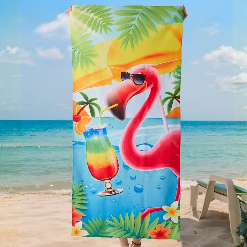Fiesta Flamingo Microfiber Beach Towel