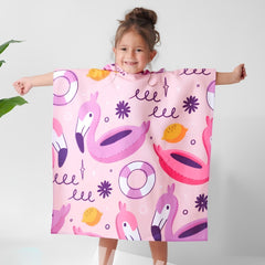 Flamingo Microfiber Beach Poncho