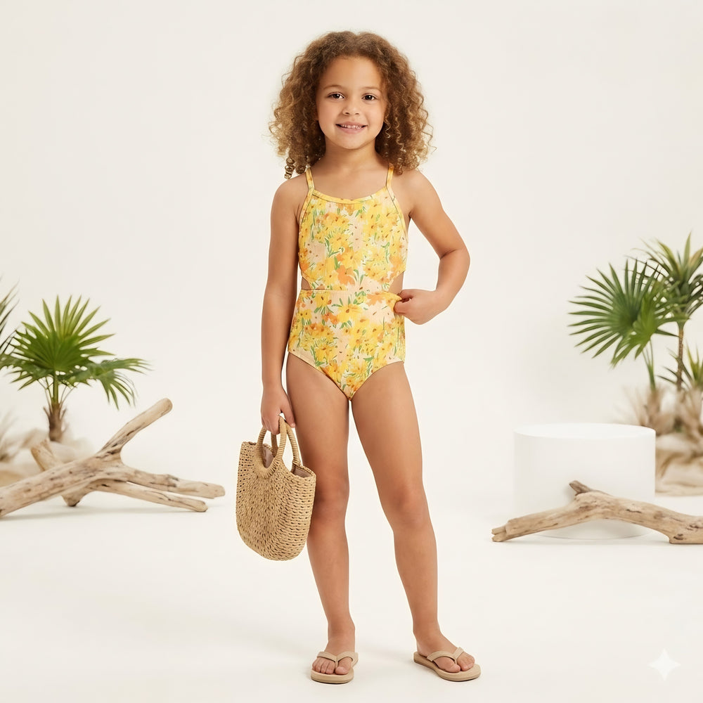 Floral Yellow Swimsuit