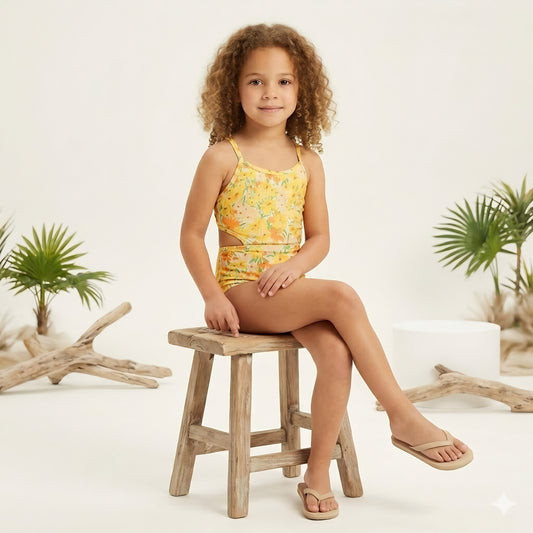 Floral Yellow Swimsuit