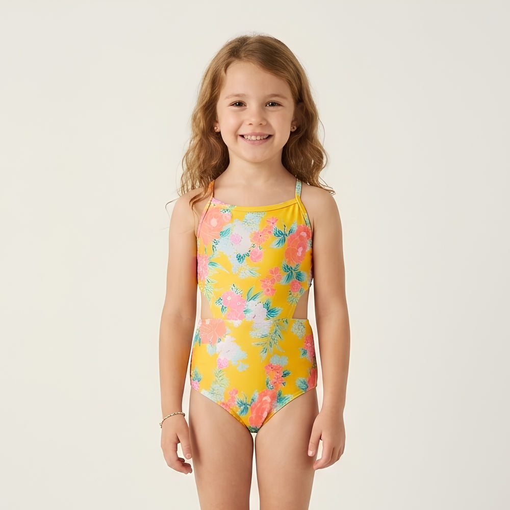 Floral Yellow Swimsuit (Model 2)