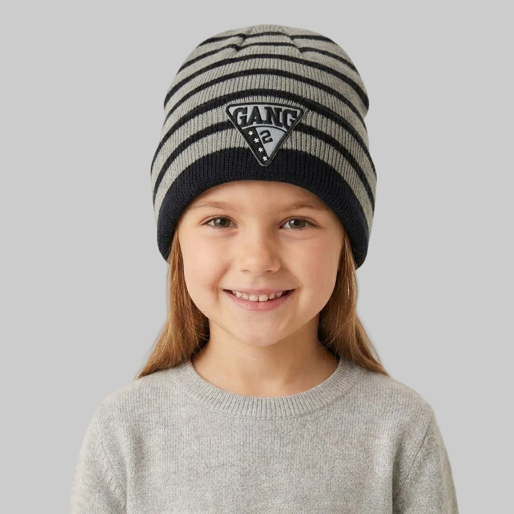 Gang Striped Grey Fleece Ice Cap