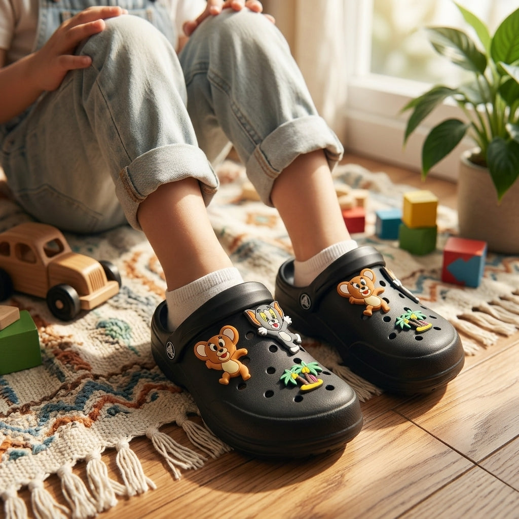 Tom And Jerry Black Clogs
