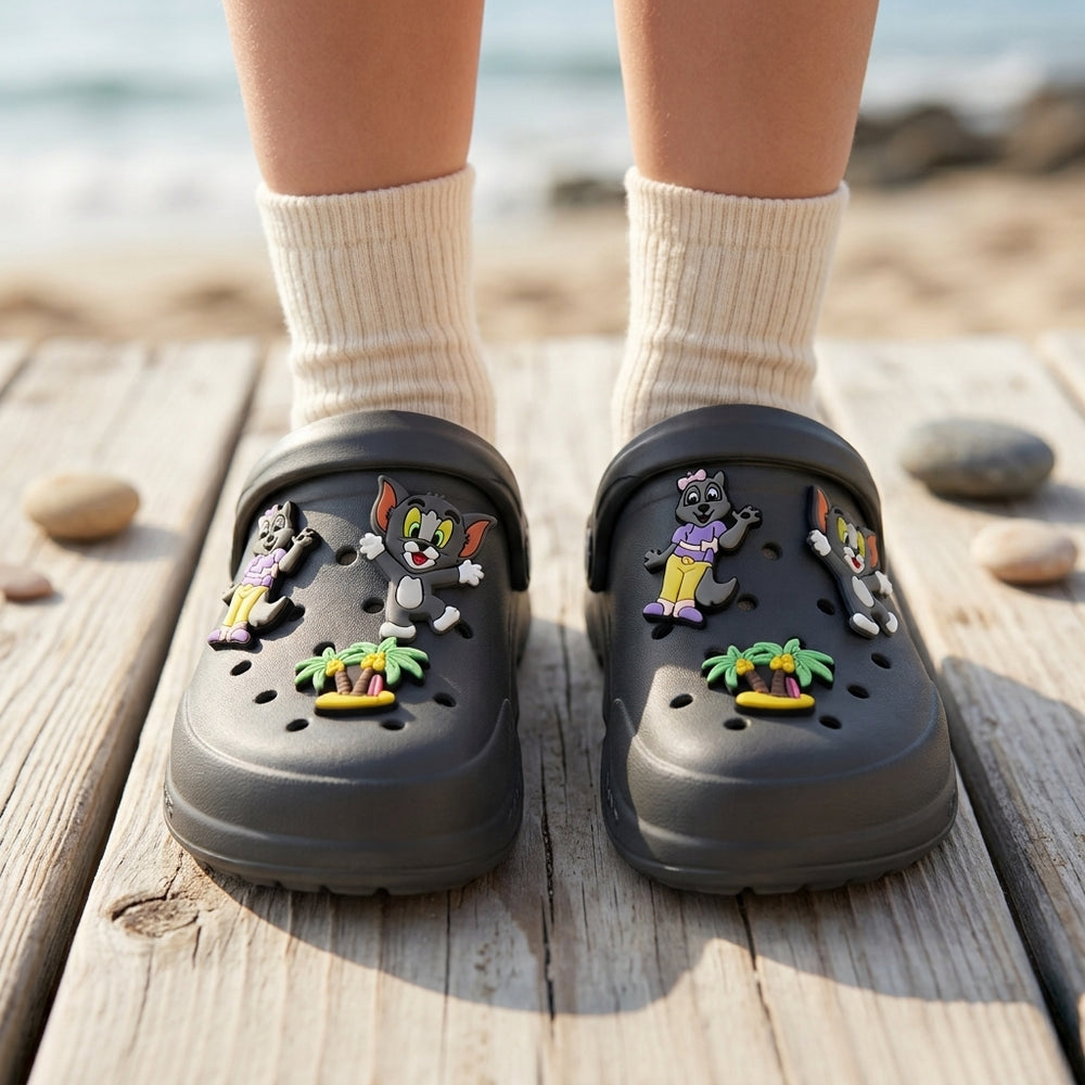Tom And Mrs Fox Grey Clogs