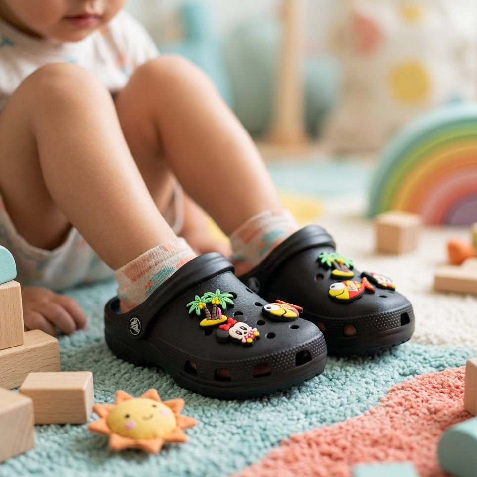 Minnie Mouse And Nemo Black Clogs