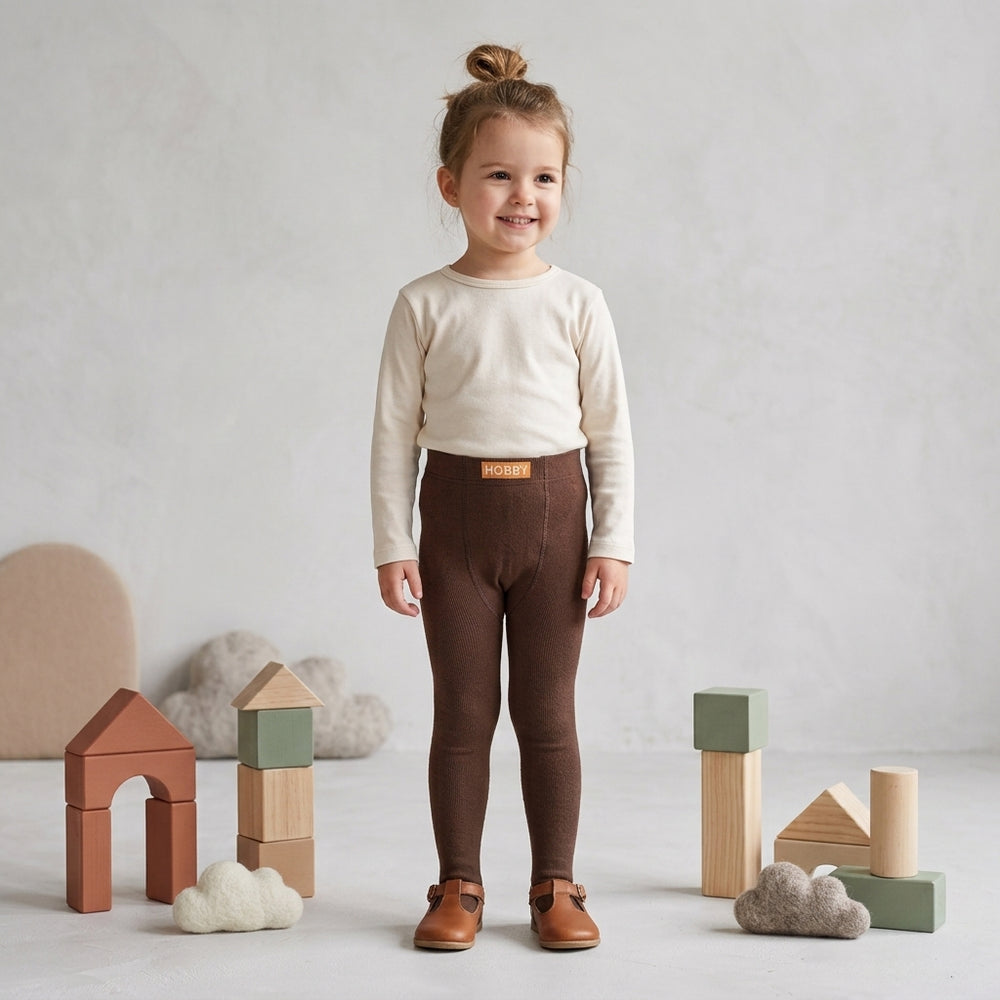 Basic Brown Cotton Collants