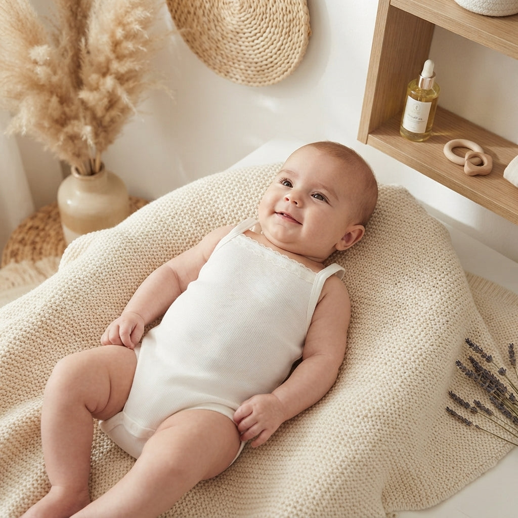 Basic Off White Cotton Sleeping Bodysuit